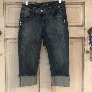 Bu from Malibu jeans juniors Size 3 capri Denim Summer Beach Vacation Cr…